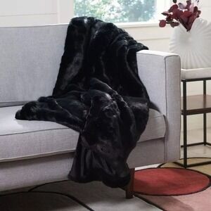 Black Faux Fur Throw Blanket Luxurious For Cozy Nights
